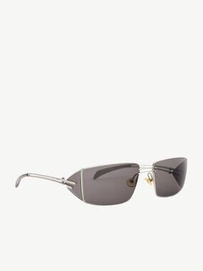 Christian Dior Dior Macho Silver-Tone Rectangular Sunglasses